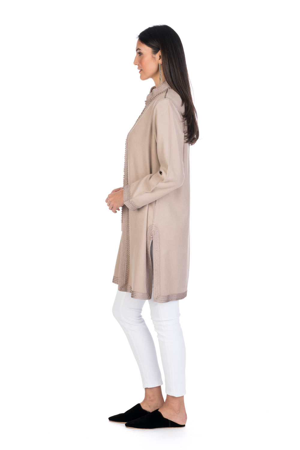 Oatmeal Moroccan Cashmere Tunic Coat