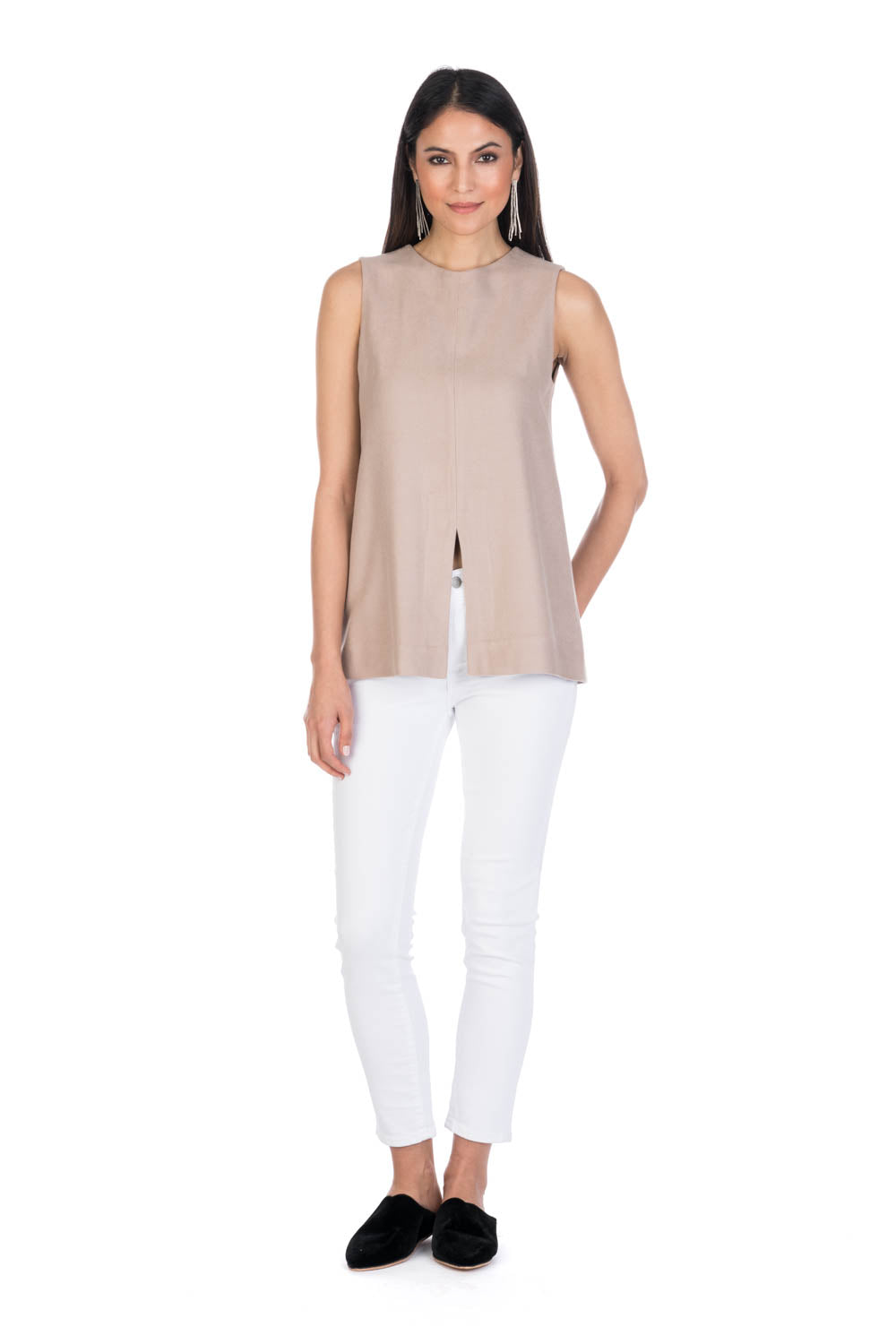 Oatmeal Moroccan Cashmere Tunic Top