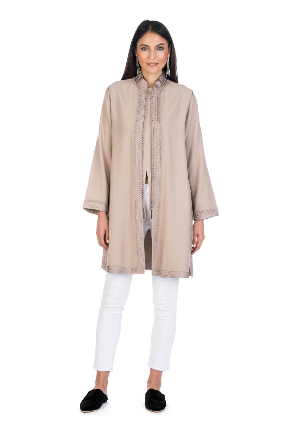 Oatmeal Moroccan Cashmere Tunic Coat