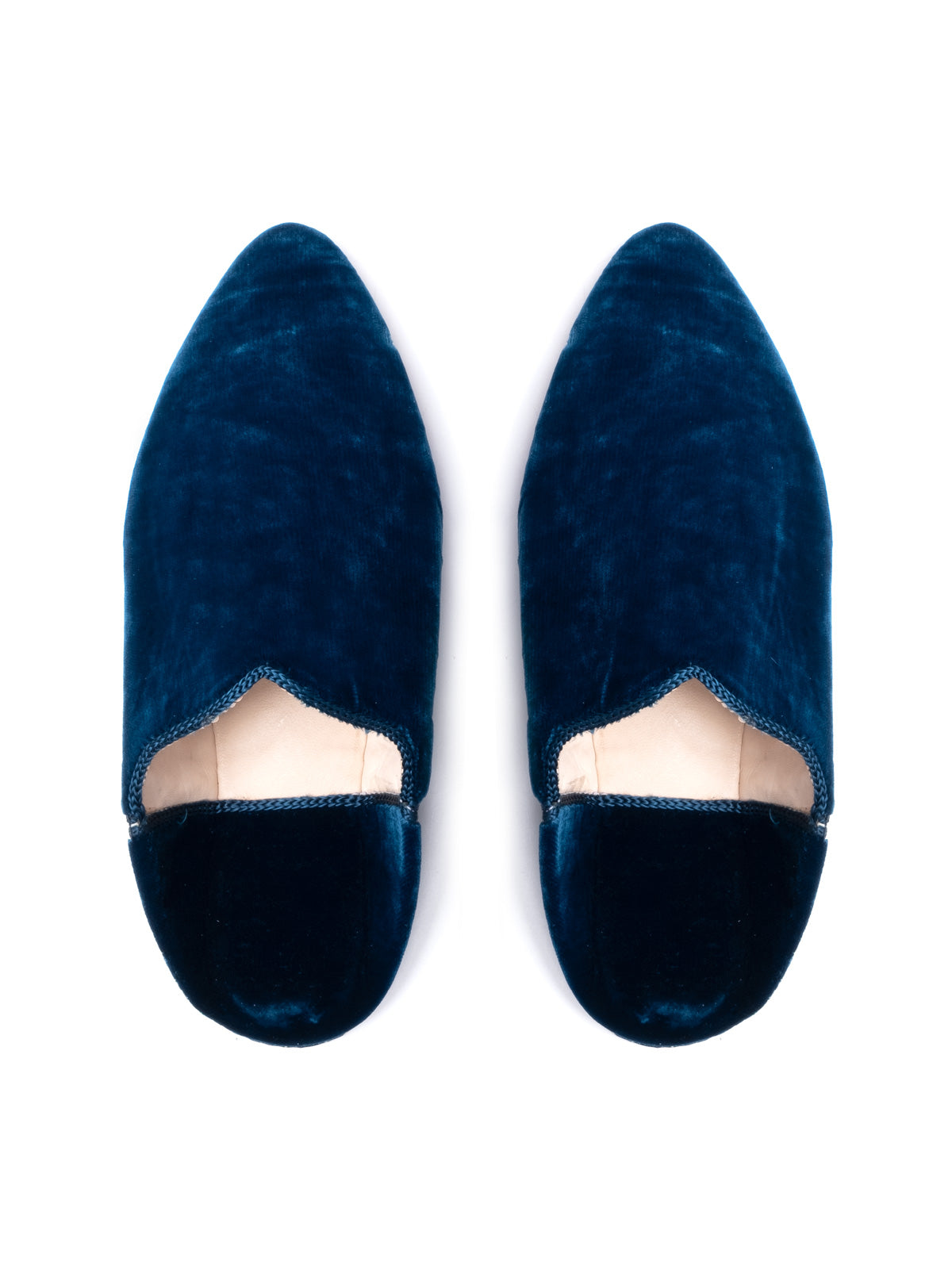 Bleu Pétrole Velvet Babouche Slide