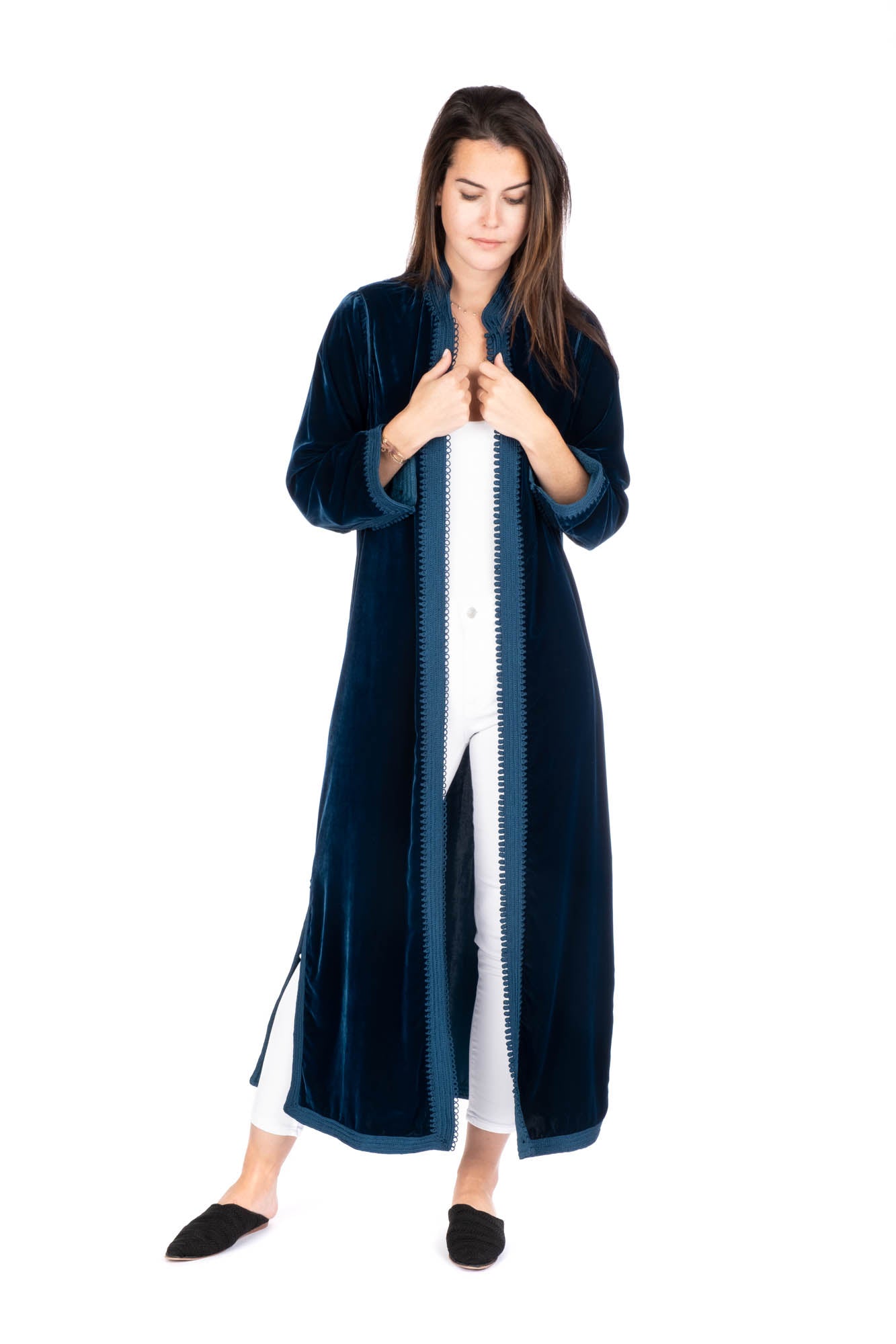 Bleu Pétrole Velvet Duster