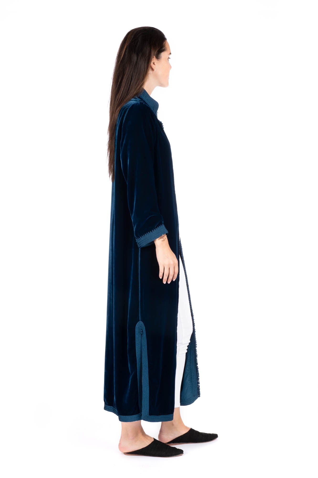 Bleu Pétrole Velvet Duster