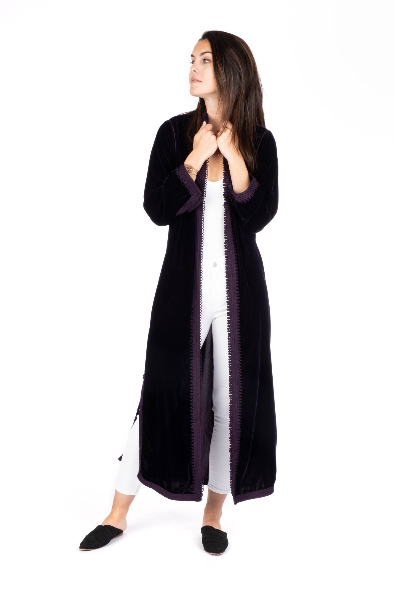 Aubergine Velvet Duster