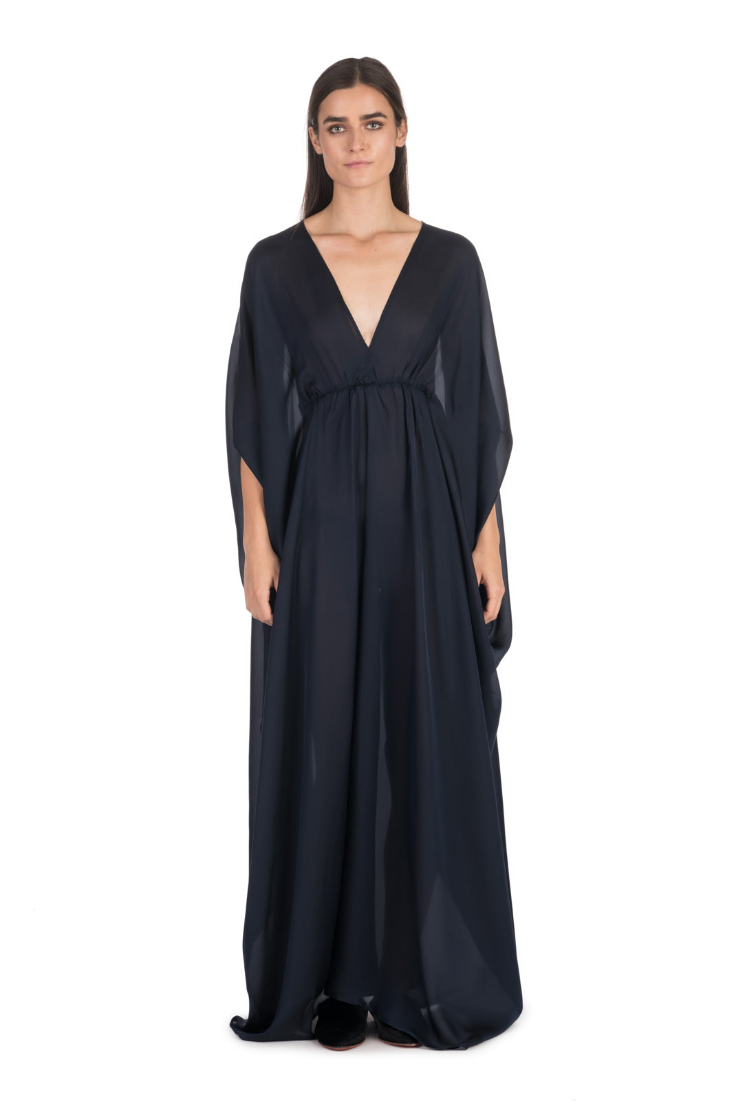 Midnight Blue Silk Kaftan