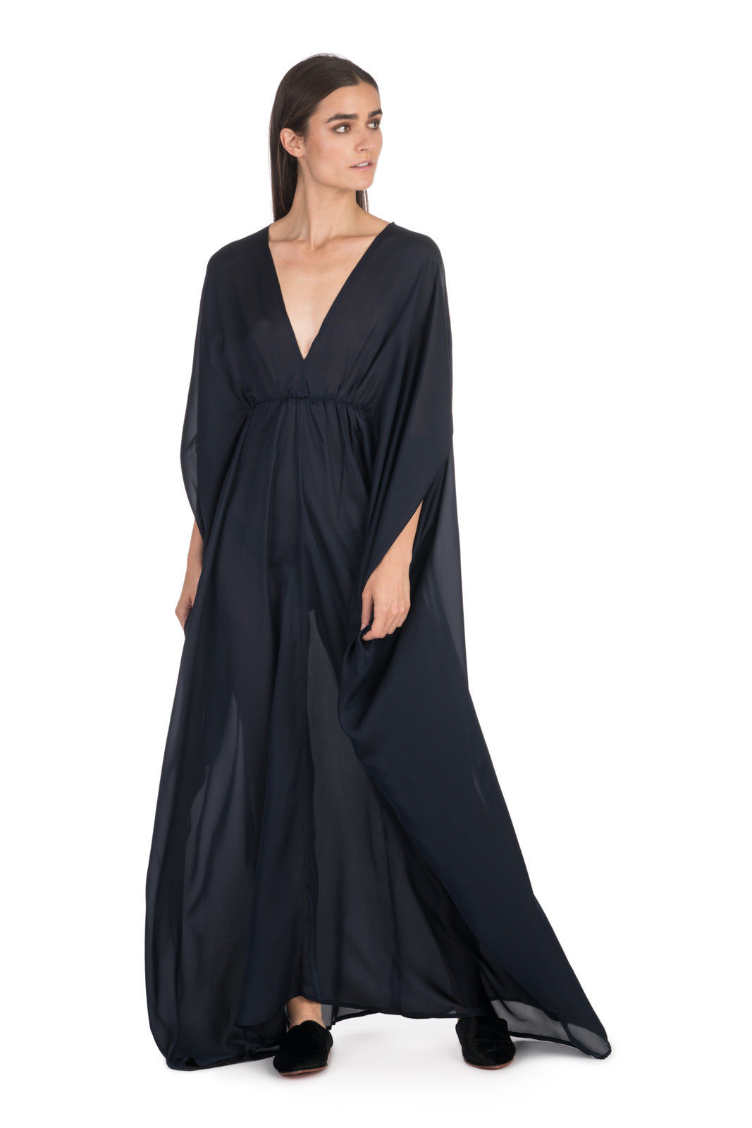 Midnight Blue Silk Kaftan