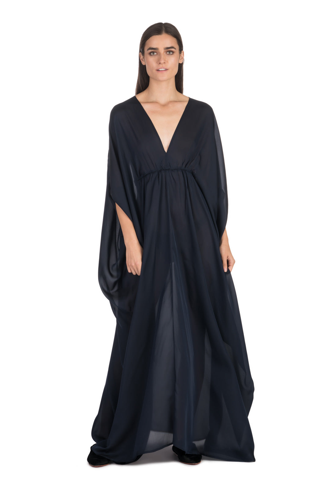 Midnight Blue Silk Kaftan