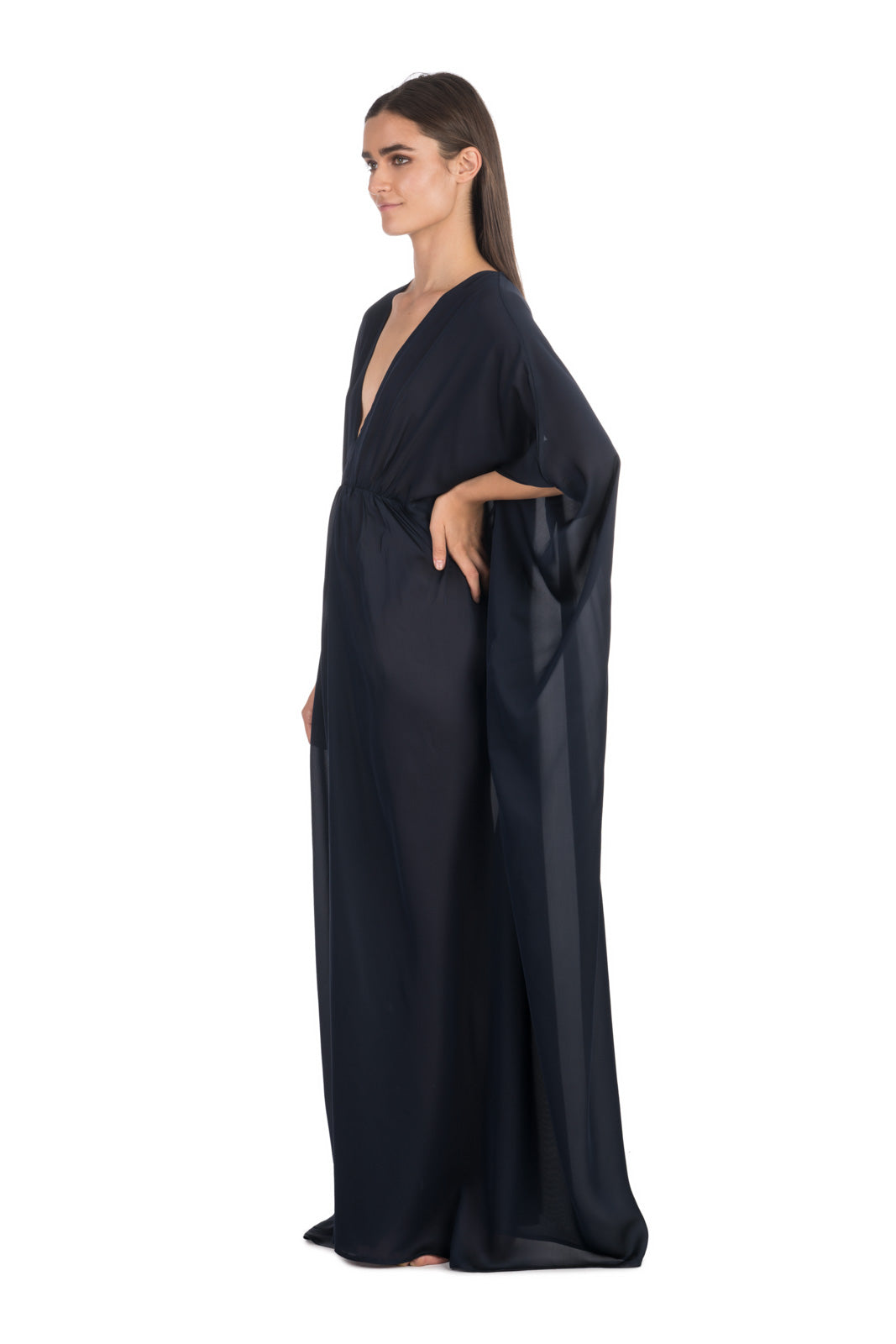 Midnight Blue Silk Kaftan