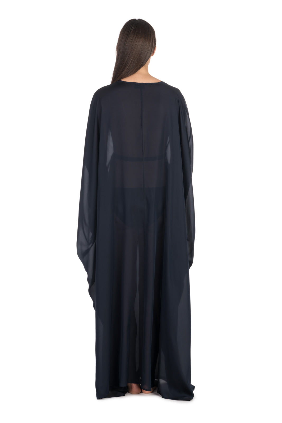 Midnight Blue Silk Kaftan