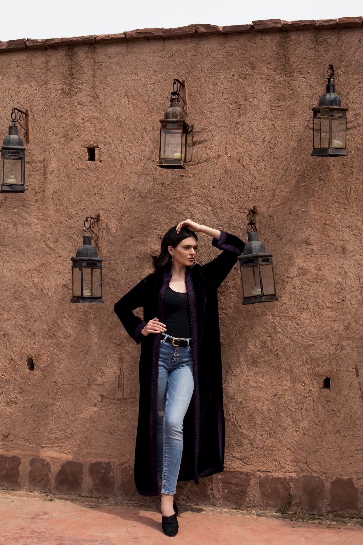 Aubergine Velvet Duster