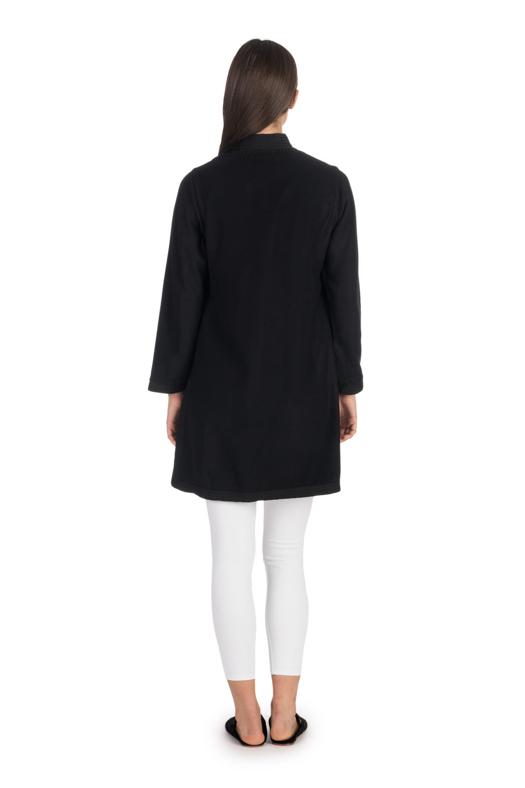 Black Moroccan Cashmere Tunic Coat