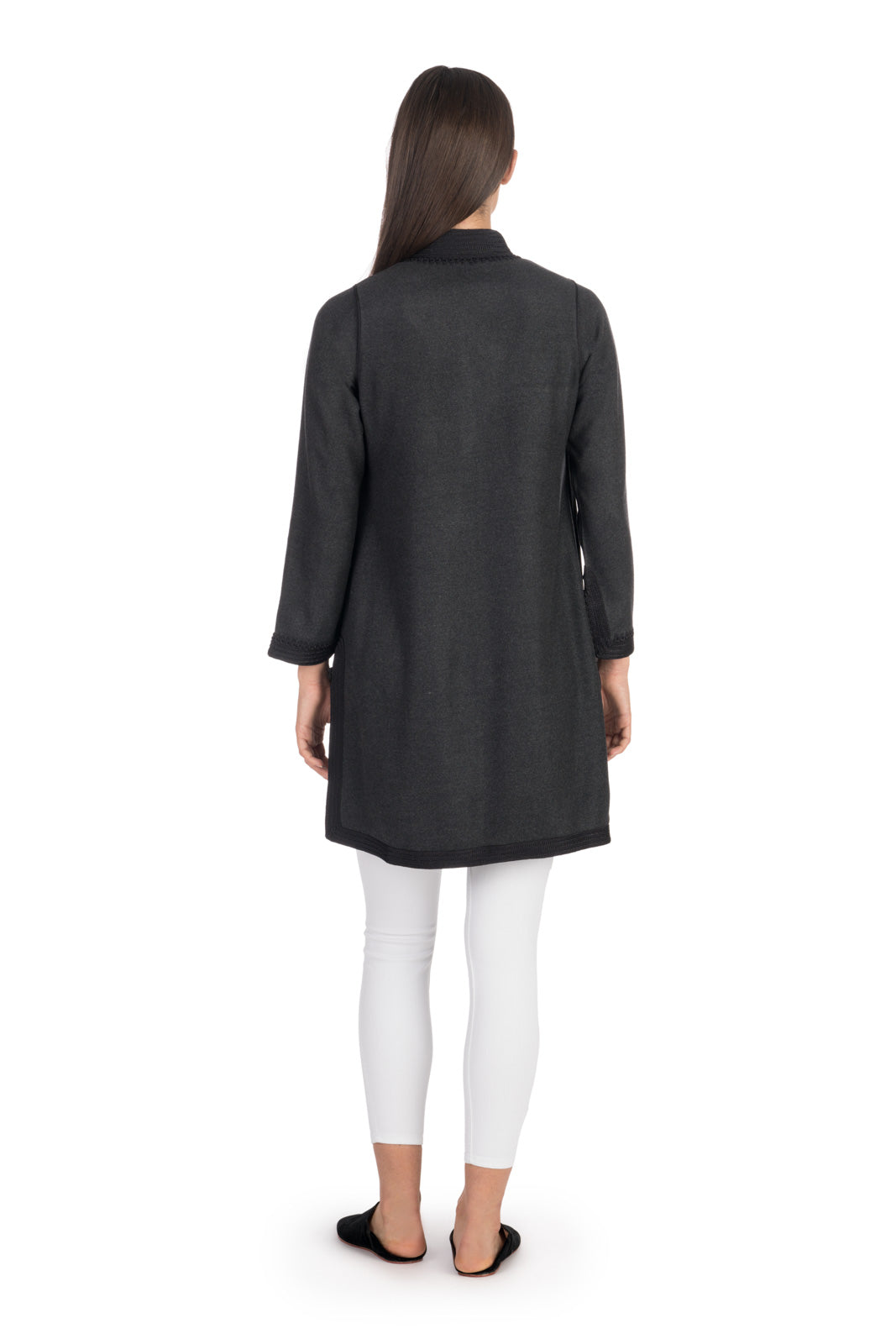 Charcoal Moroccan Cashmere Tunic Coat