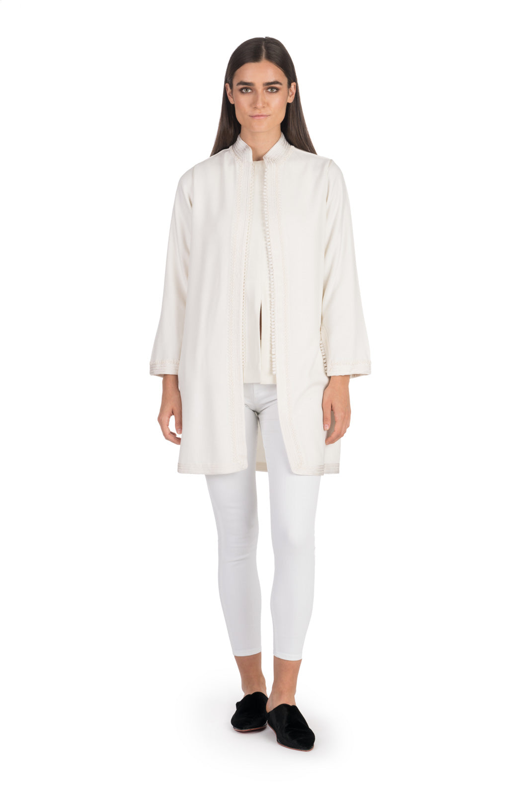 Ivory Moroccan Cashmere Tunic Coat