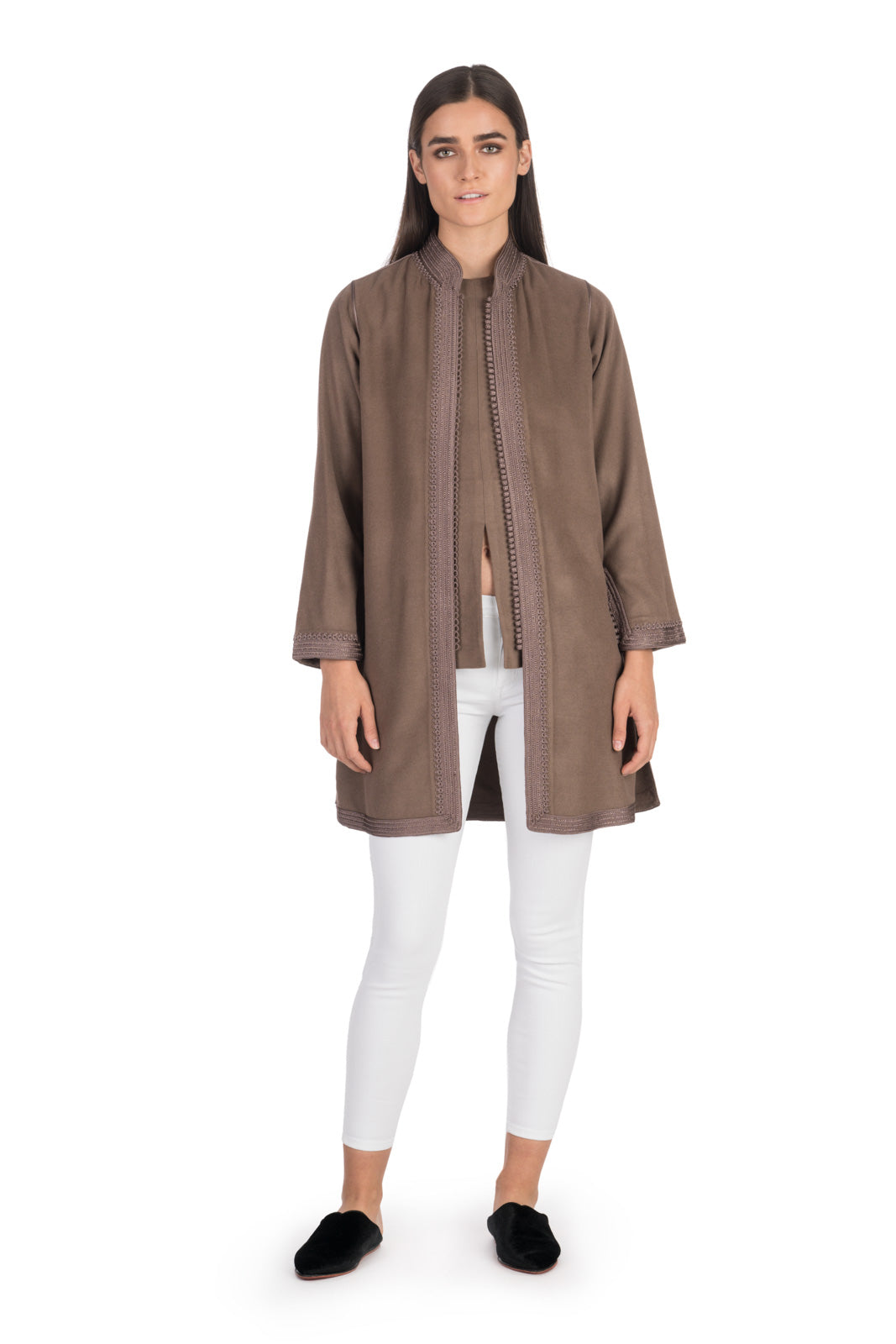 Taupe Moroccan Cashmere Tunic Coat