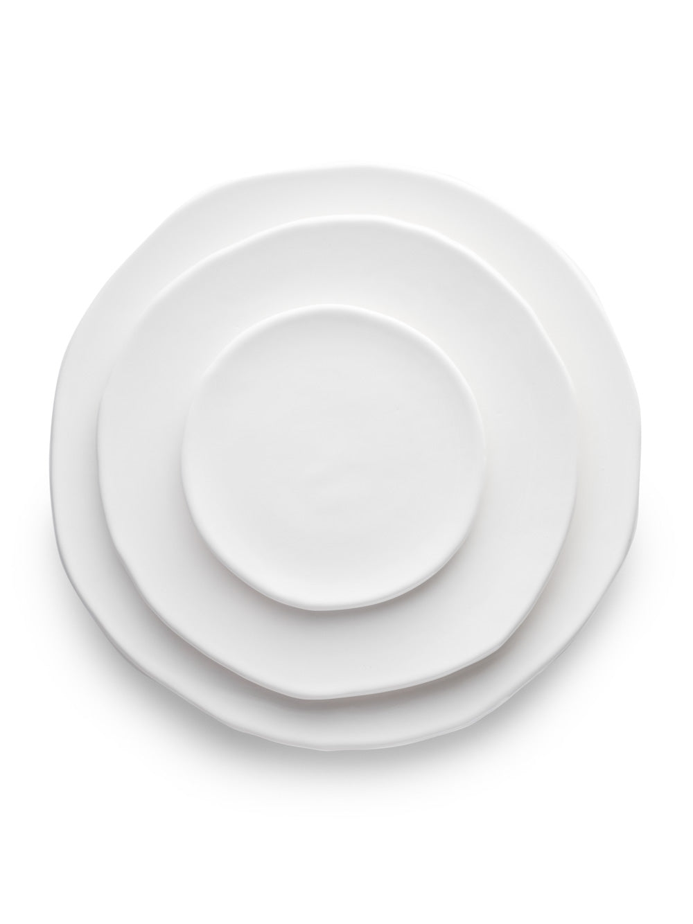 White Glazed Plates (Set of 3)