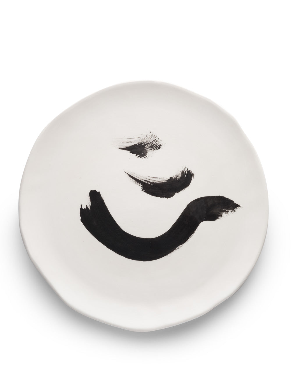 Cream Plate with Black Design