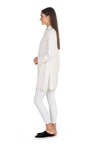 Ivory Moroccan Cashmere Tunic Coat