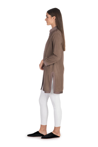 Taupe Moroccan Cashmere Tunic Coat